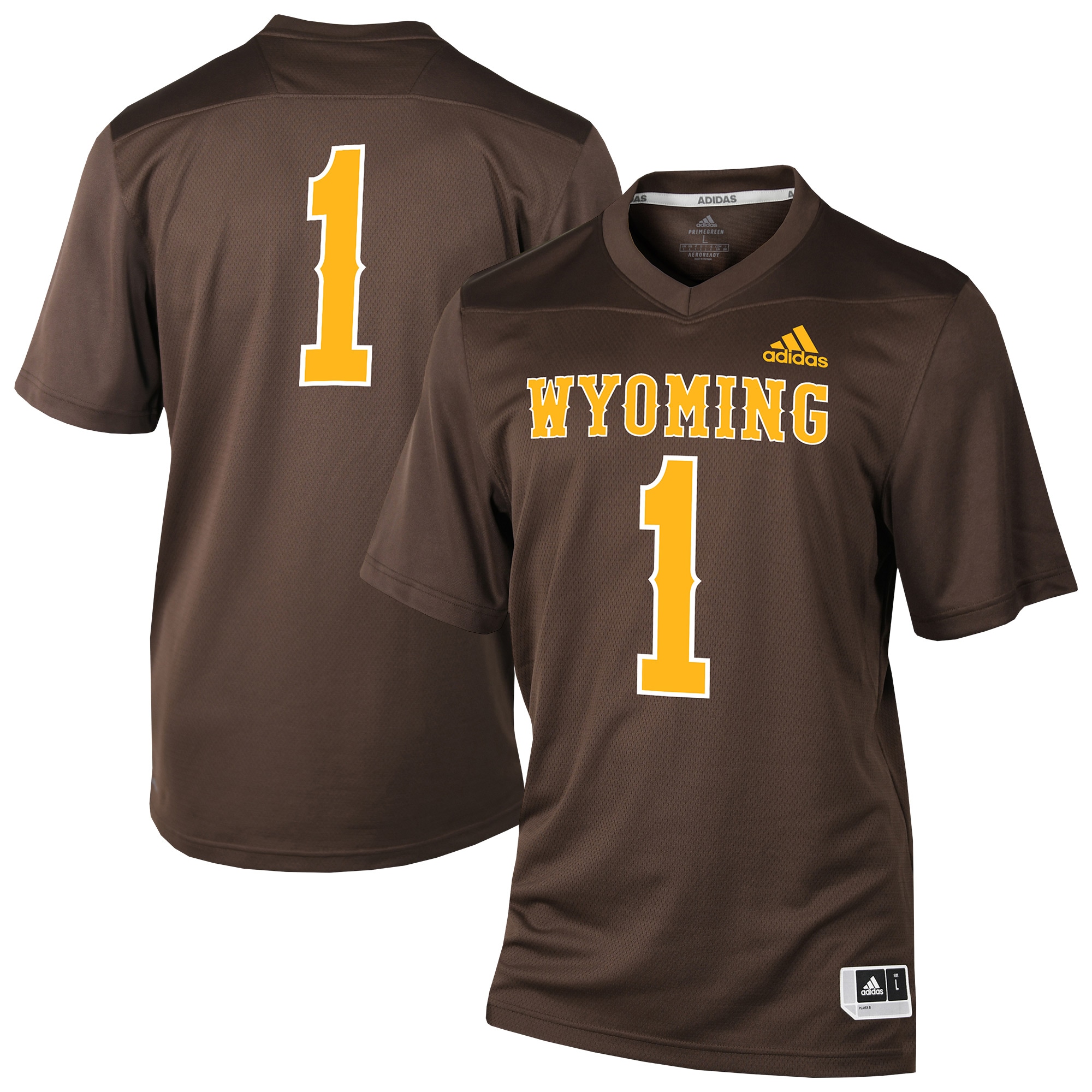 #1 Wyoming Cowboys Replica Football Jersey - Brown