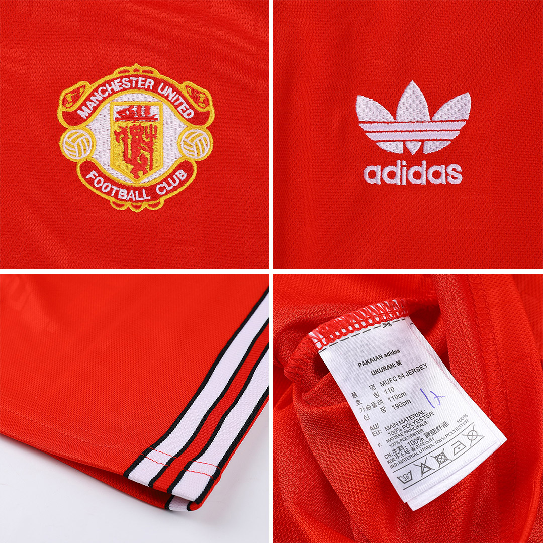 88-89 MANCHESTER UNITED HOME RED RETRO SOCCER JERSEY SHIRT - Official