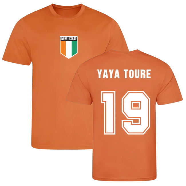 Premium-Quality Yaya Toure Ivory Coast Training Jersey (Orange)