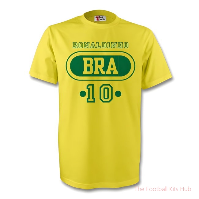 Ronaldinho Brazil Bra T-shirt (yellow) - Kids