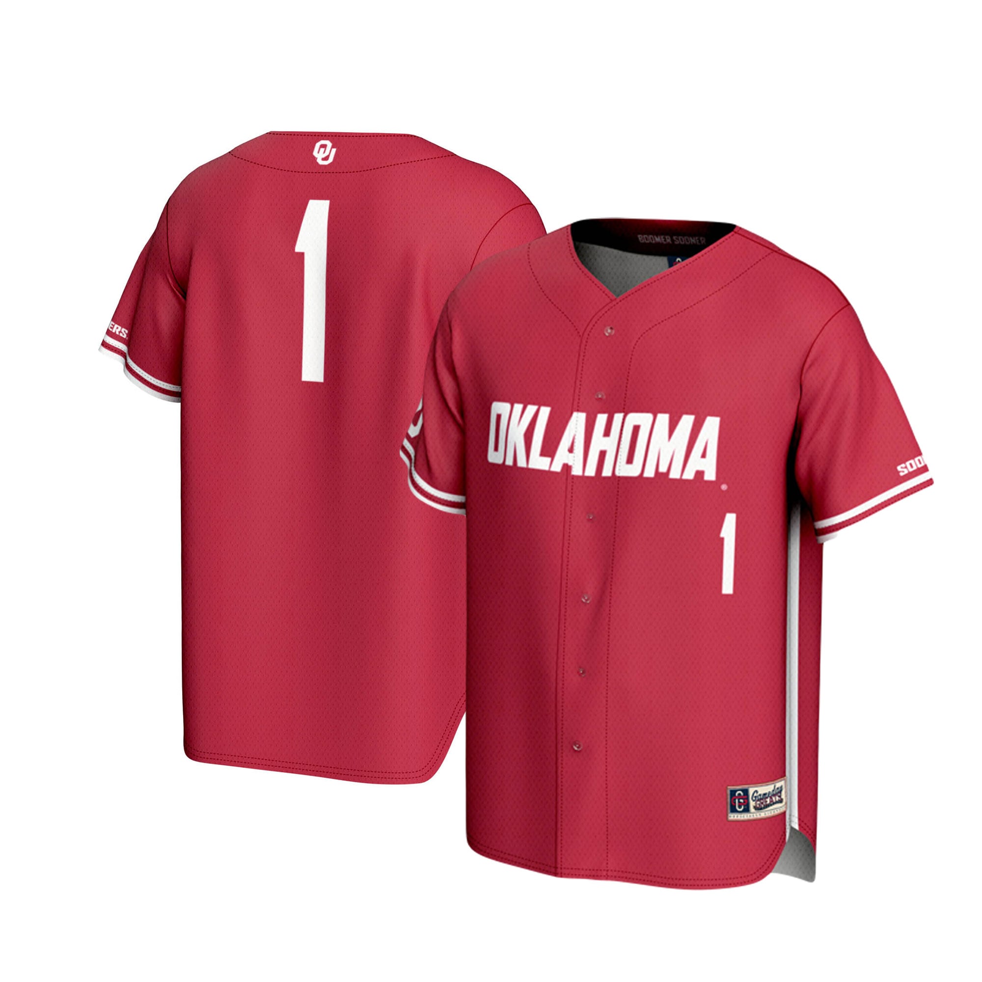 [NJP] Women's Oklahoma Sooners GameDay Greats Lightweight Baseball Jersey - Crimson