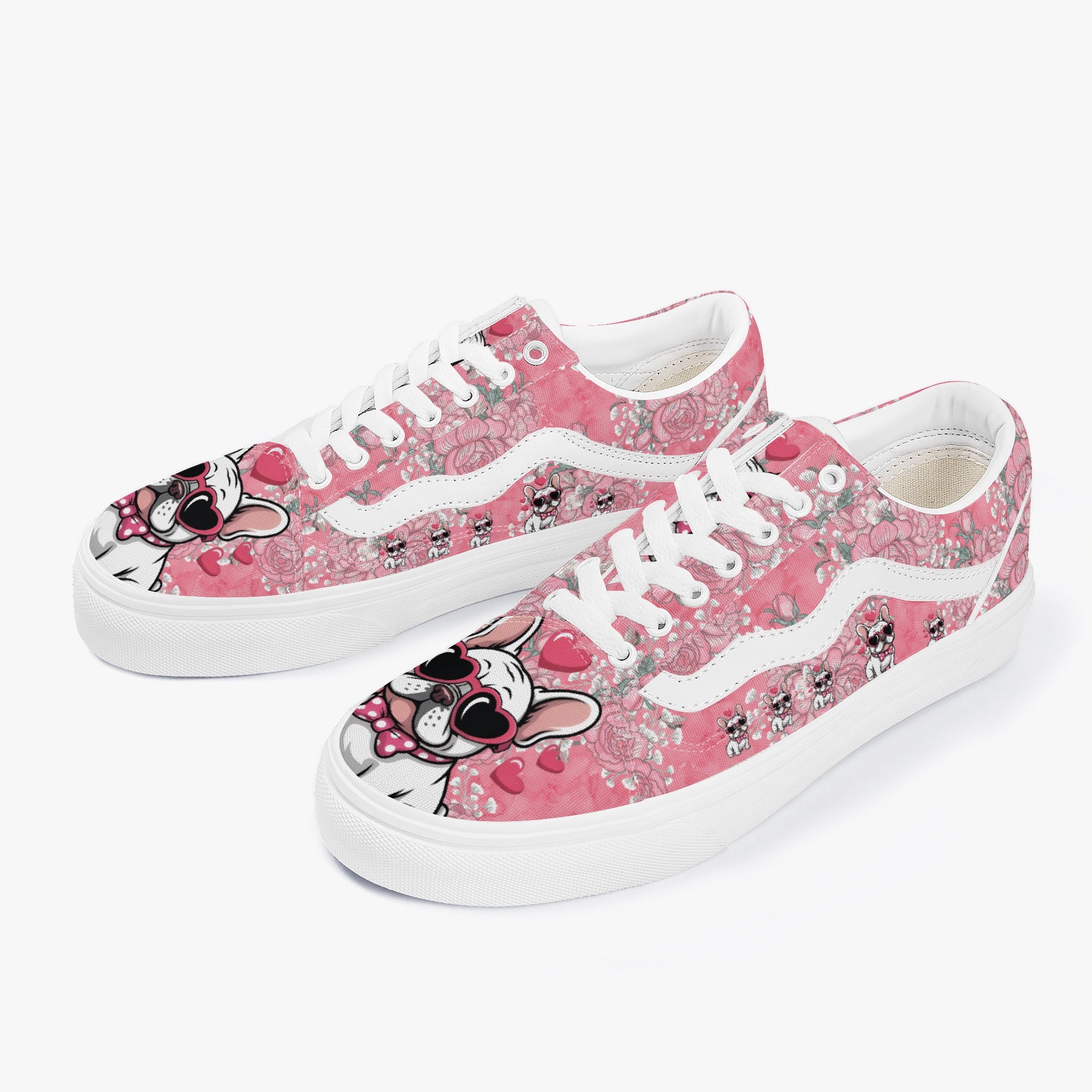 Trendy Low-top Canvas Sneakers Frenchie Themed Wear | Premium Quality