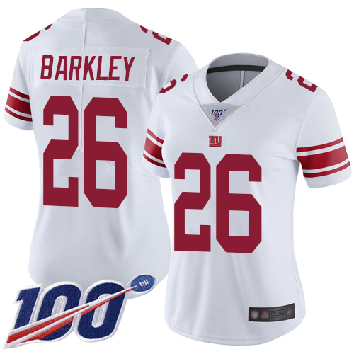 Authentic NFL Y G Giants #26 Saquon Barkley White Limited Jersey