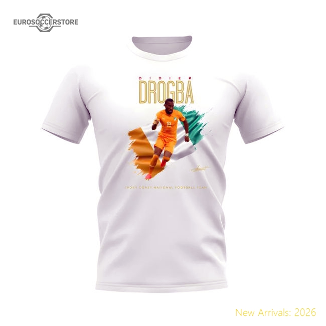 Luxury Didier Drogba Ivory Coast Image Football Shirt (white)