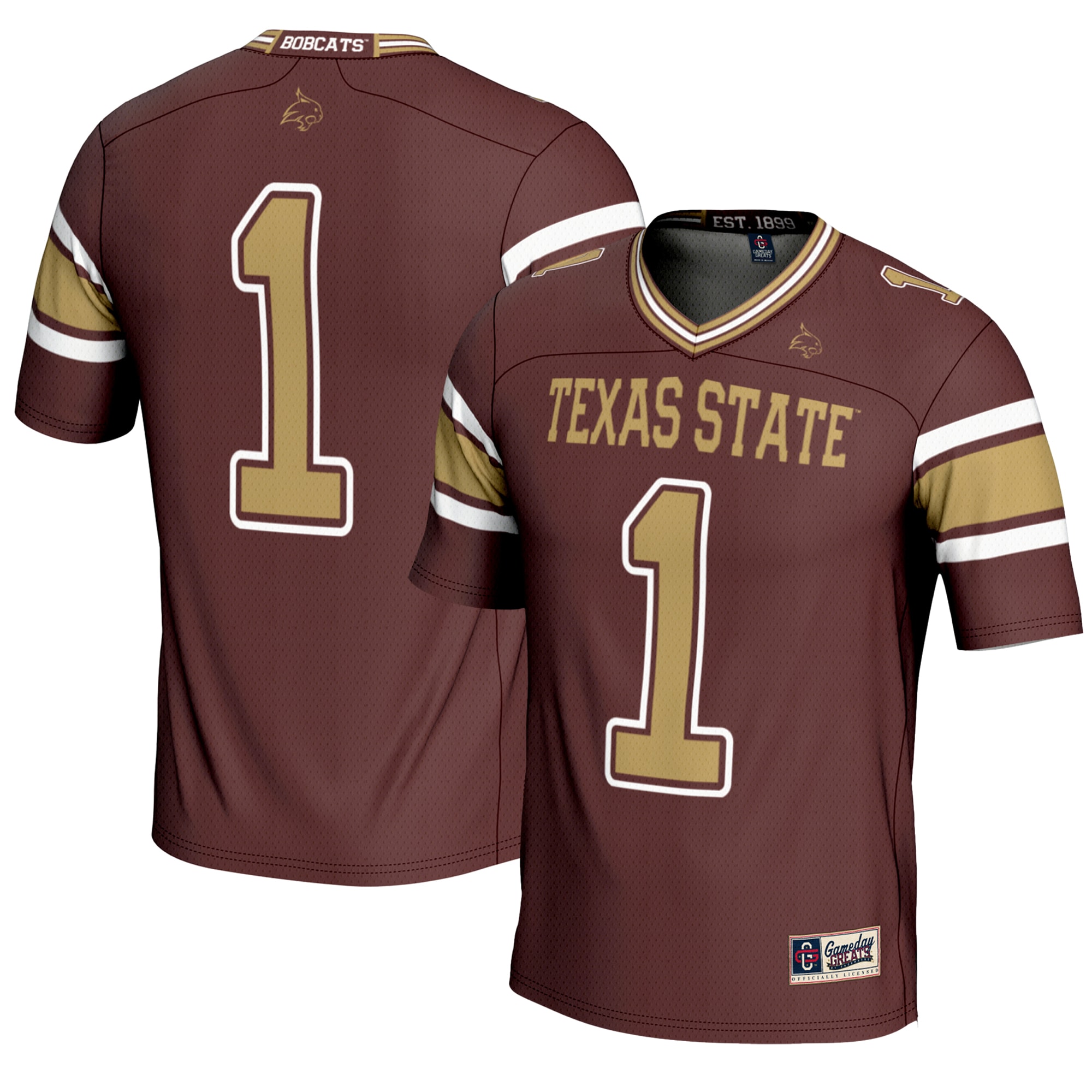 #1 Texas State Bobcats GameDay Greats Youth Endzone 2026 Season Football Jersey - Maroon