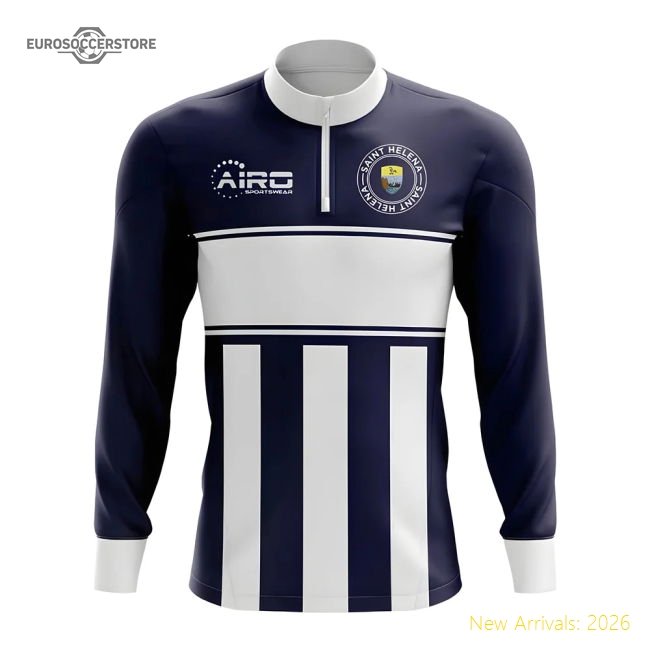 Saint Helena Concept Football Half Zip Midlayer Top (Navy-White)