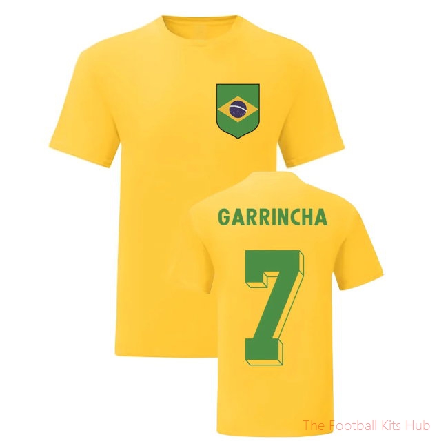 Garrincha Brazil National Hero Tee\\'s (Yellow)