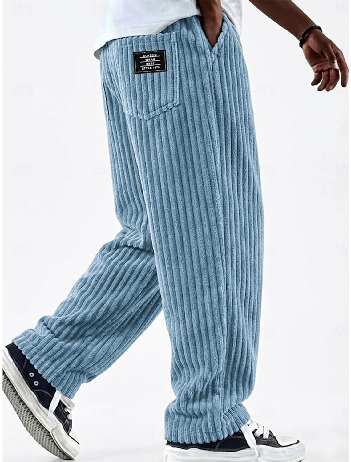 Men's Shorts Casual Corduroy Pocket Elastic Waist Simple Plain Comfort