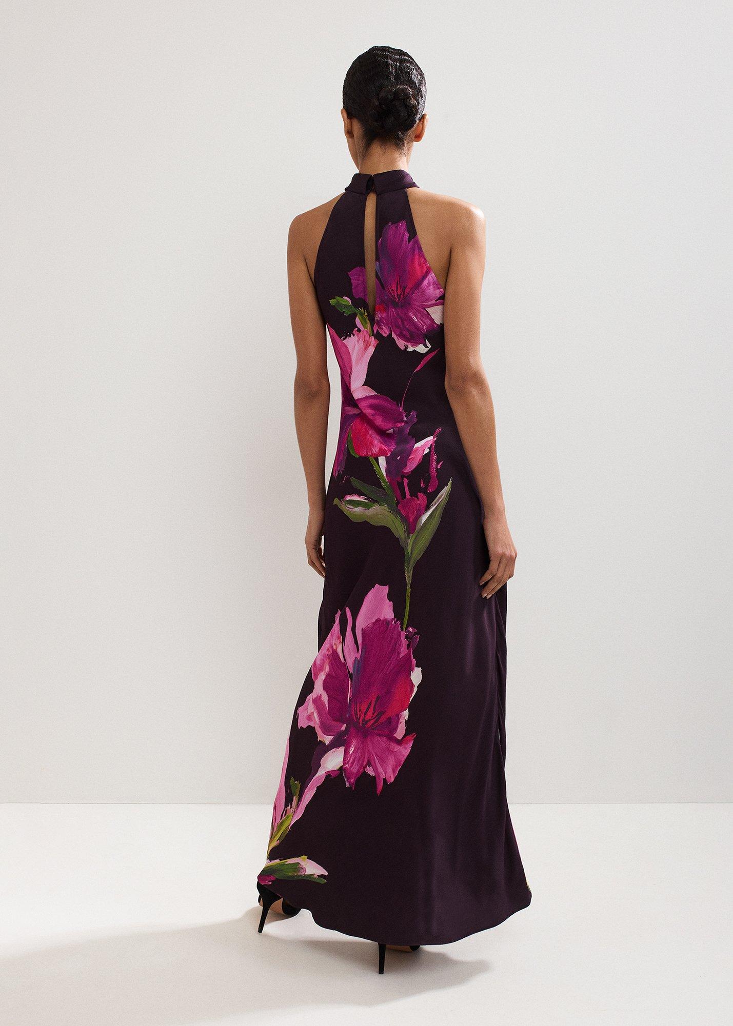 Petite Marcella Satin Printed Maxi Dress