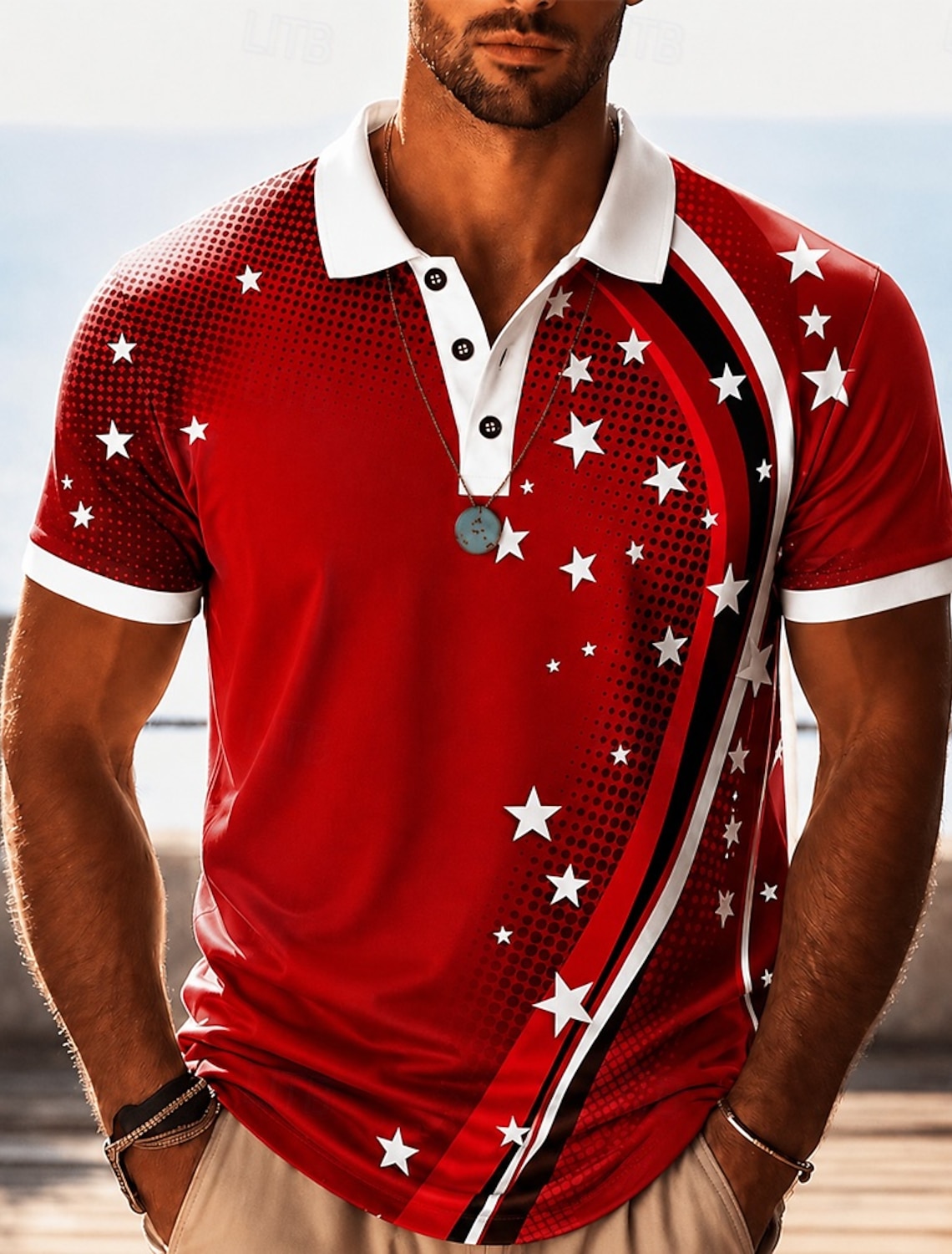 Men's Golf Shirt American Flag Polo Shirt Casual Daily Turndown Quarter Zip Short Sleeve Fashion Casual Flag Zipper Quarter Zip Spring & Summer Regular Fit Navy Blue Dark Green Gray Golf Shirt