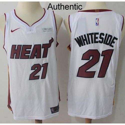 White MIA Miami Heat #21 Nike Jersey Game Day Wear Basketball Jersey