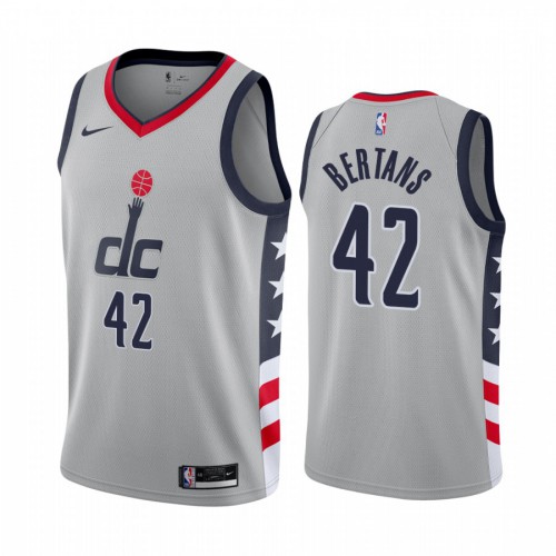 Wizards #42 Davis Bertans Durable 2020 City NBA Jersey - Gray Swingman