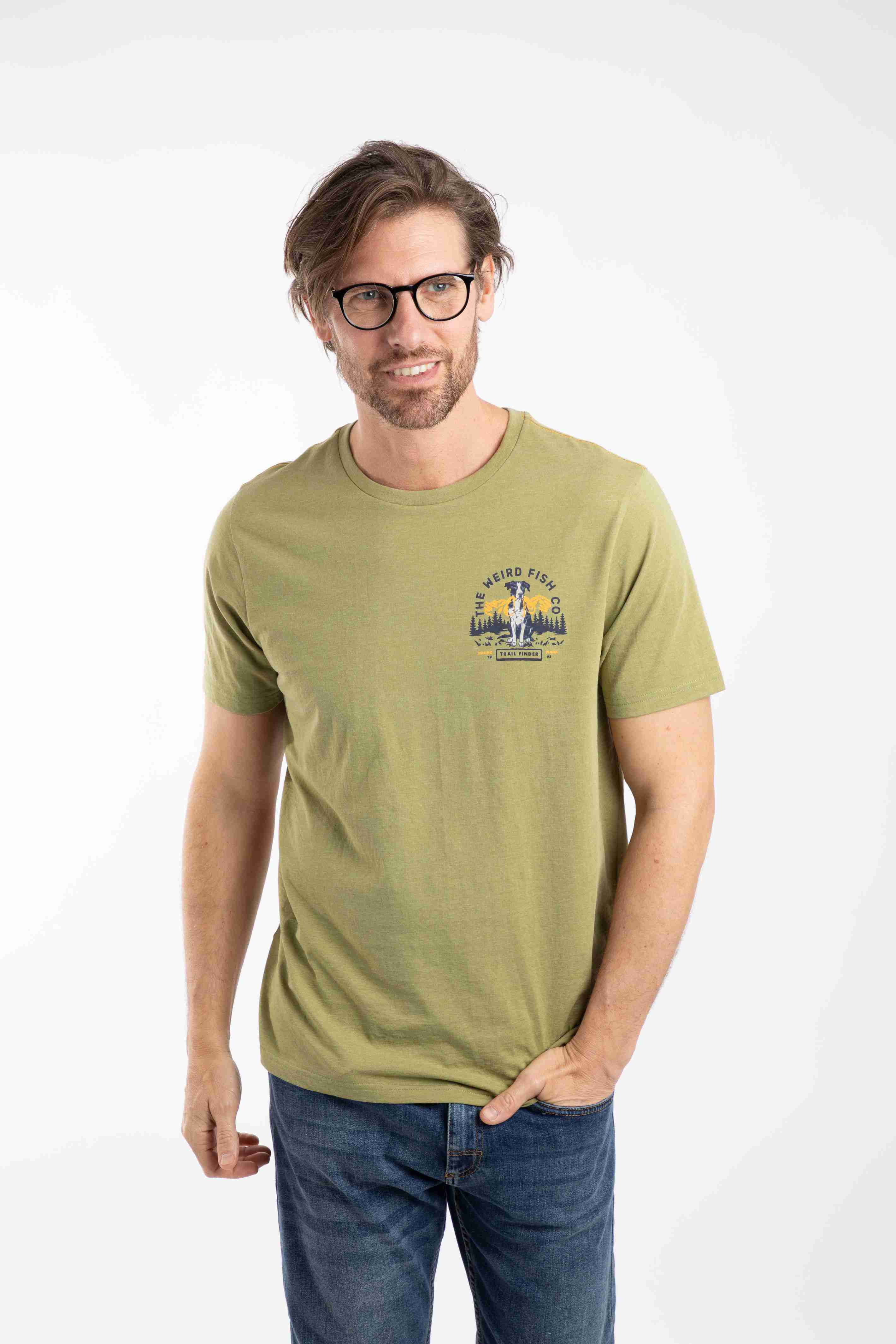 Dog Trails Back Print Graphic T-Shirt WashedOak