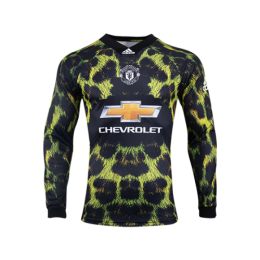 18-19 Manchester United EA Sports Green Long Sleeve Jerseys Shirt -