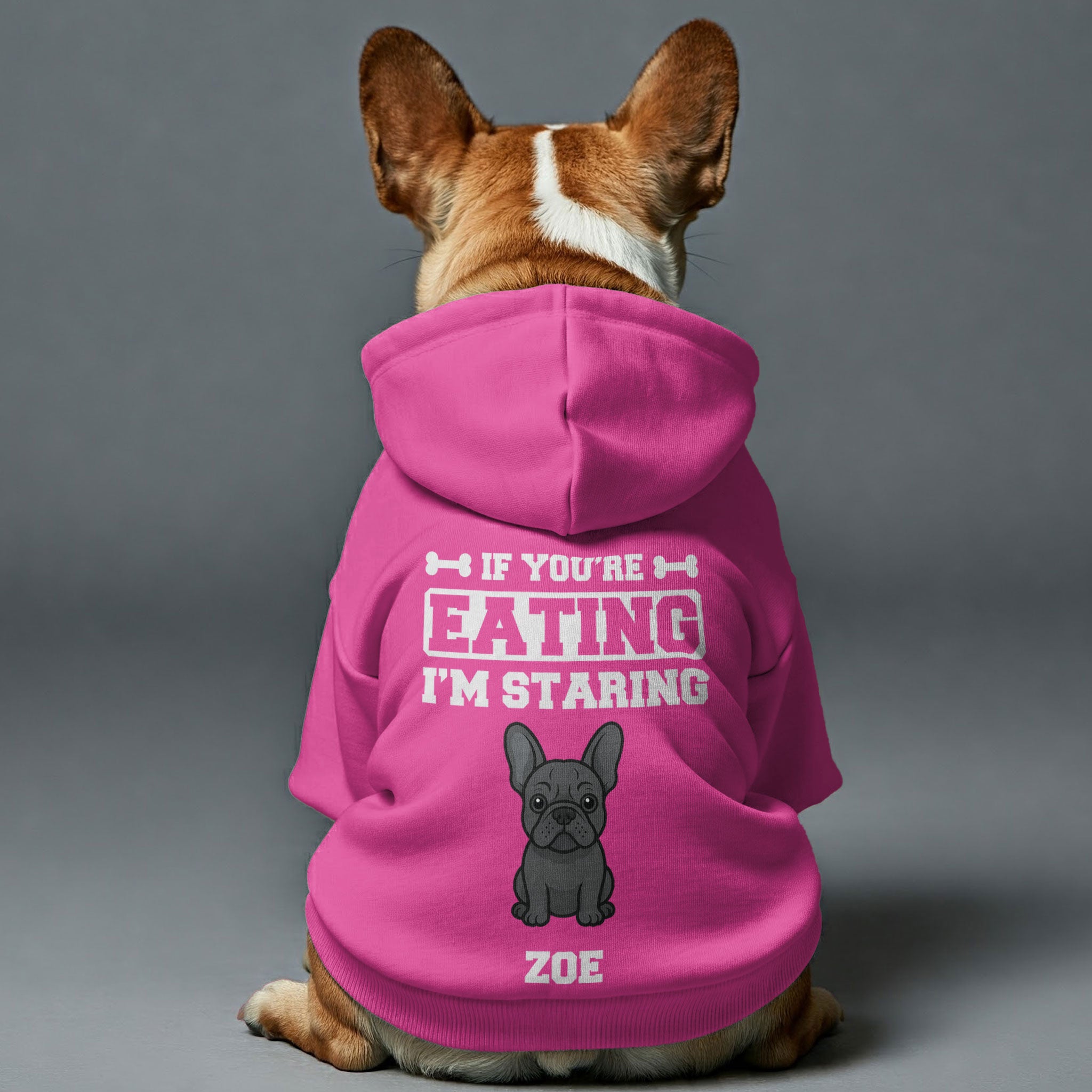 If You're Eating - Premium Personalized French Bulldog Hoodies With Funny Quotes, Custom Name, And Custom Clipart Matching Your Frenchie's Color – Stylish, Cozy, And Premium 100% Cotton Pet Owner Apparel