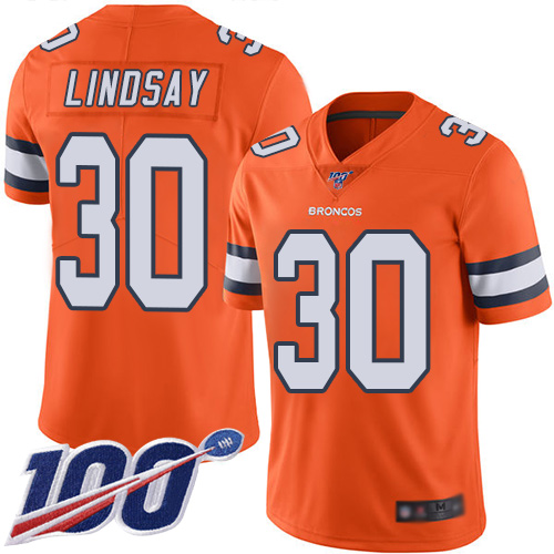 NFL W D B Broncos #30 Phillip Lindsay Orange Limited Jersey - High ...