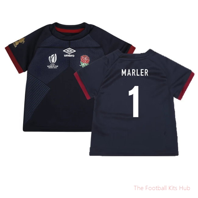 England RWC 2023 Alternate Replica Rugby Baby Shirt (Marler 1)