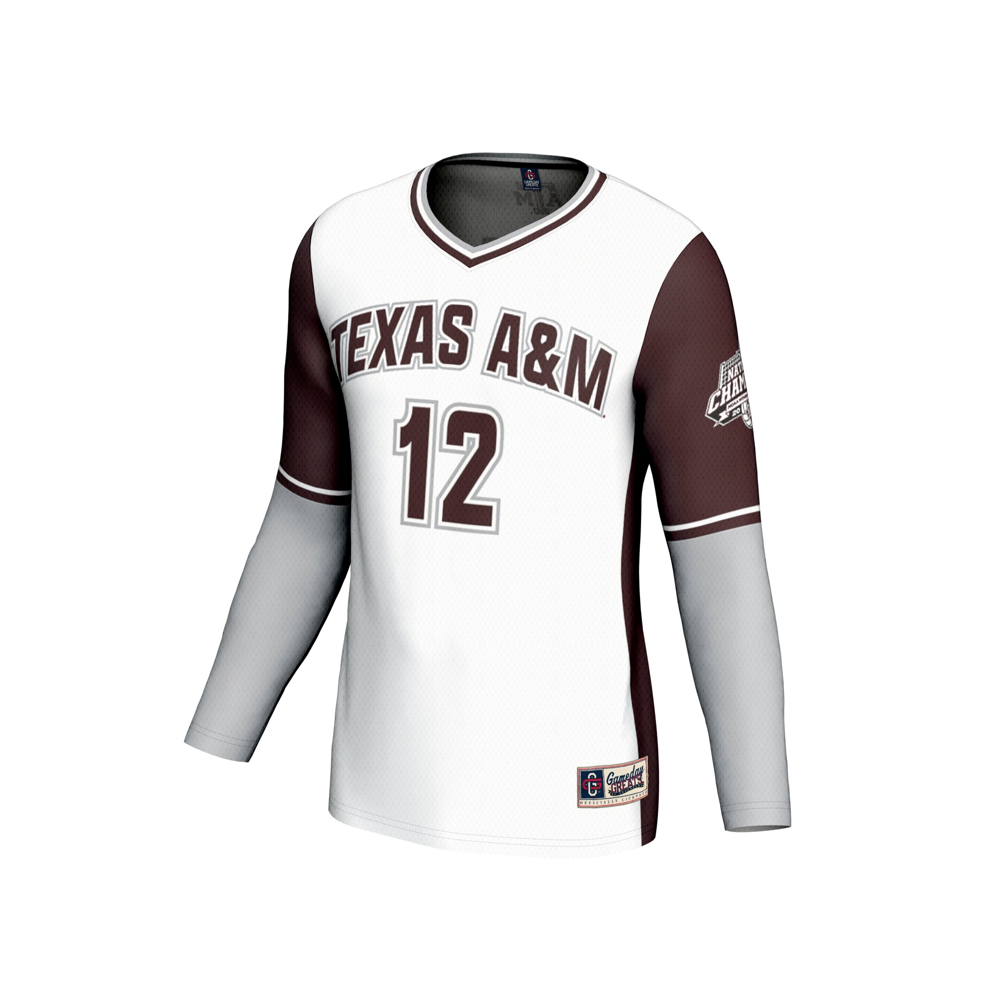 [DDG] Texas A&M Aggies GameDay Greats Youth 2025 NCAA Volleyball National Champions Commemorative Fashion Jersey - White