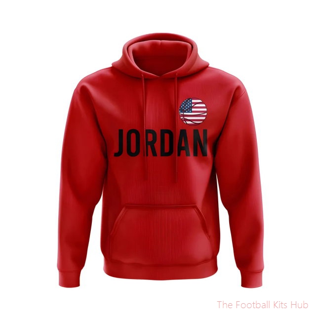 Michael Jordan USA Name Hoody (Red)