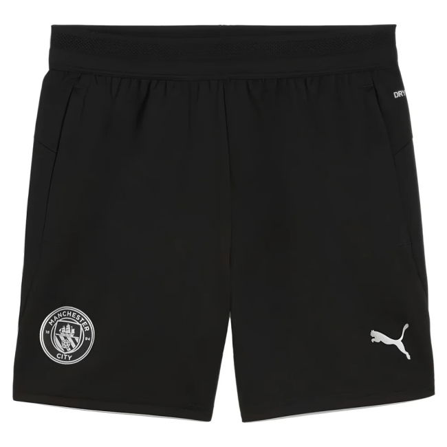 2025-2026 Man City Training Shorts w/pockets (Black) - Kids