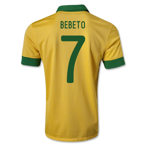 Genuine Official 1314 Brazil 7 Bebeto Yellow Home Jersey Shirt