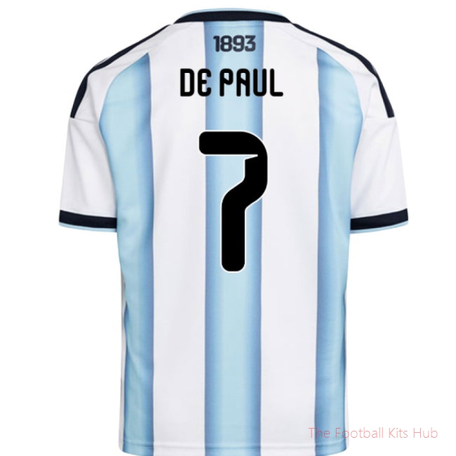 2026-2027 Argentina Home Shirt (Kids) (De Paul 7)