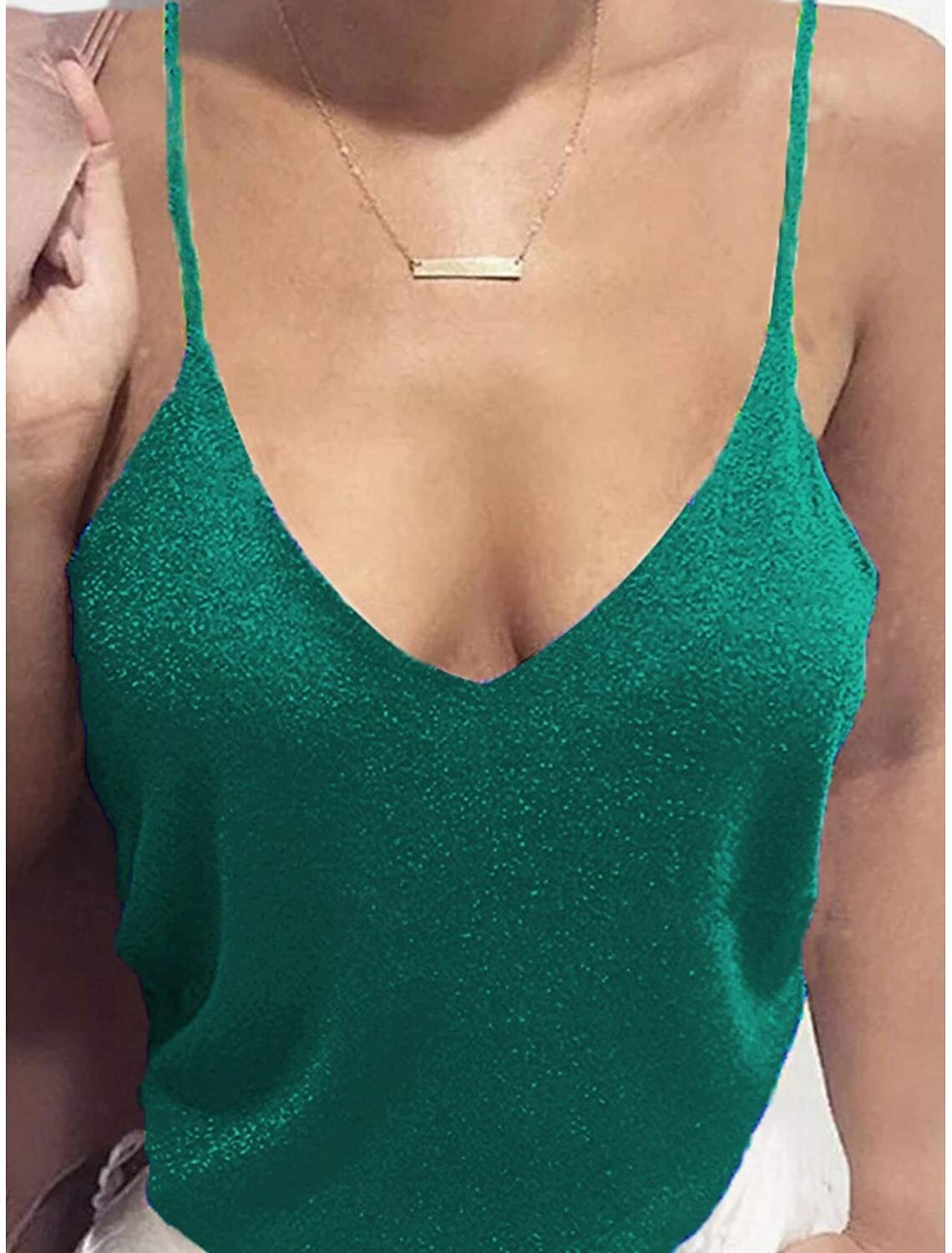 Women's Shirt Blouse Basic Casual Solid Color Regular Tops Sleeveless V Neck Patchwork Regular Fit Daily Summer Spring