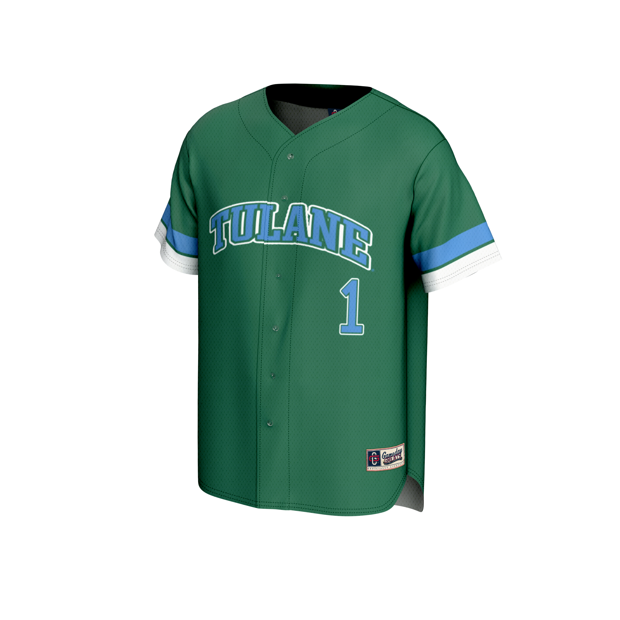 [NJP] Tulane Green Wave GameDay Greats Youth Lightweight Collegiate Baseball Fashion Jersey - Green