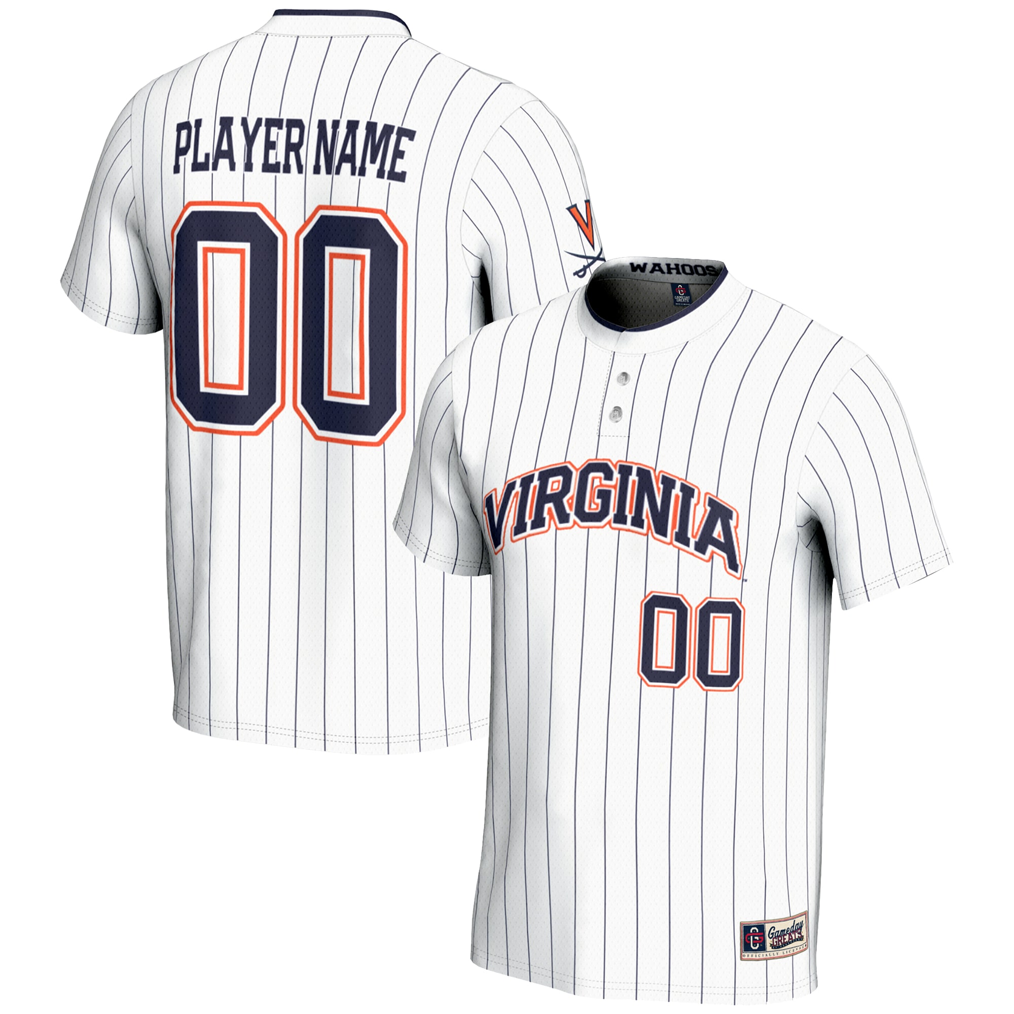[NJP] Virginia Cavaliers GameDay Greats Youth NIL Pick-A-Player Lightweight Softball Jersey - White