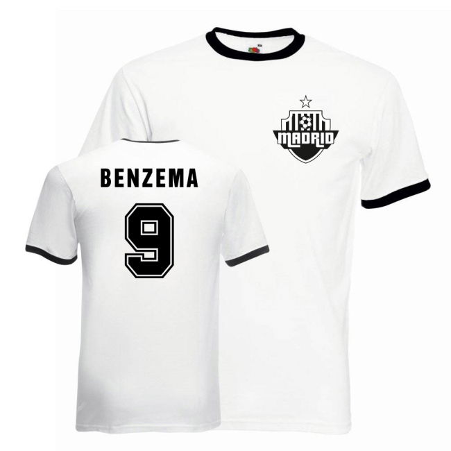 Karim Benzema Real Madrid Ringer Tee (wh - Team - Premium- MatchReady