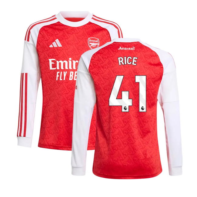 New Arsenal Home Football Shirt 2025-2026 (Rice 41) (Kids)