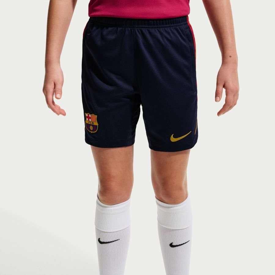 Barcelona Training Shorts Dri-FIT Strike - Blackened Blue/Noble Red Mineral Yellow Kids