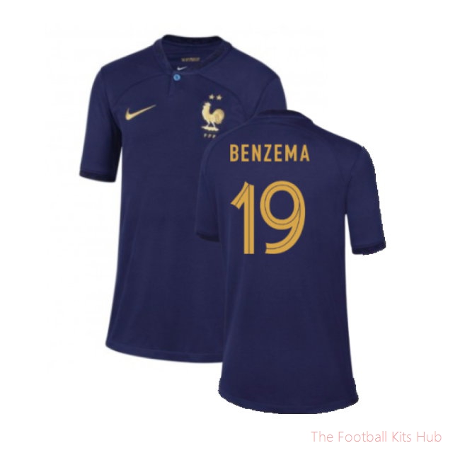 2022-2023 France Home Shirt - Kids (Benzema 19)