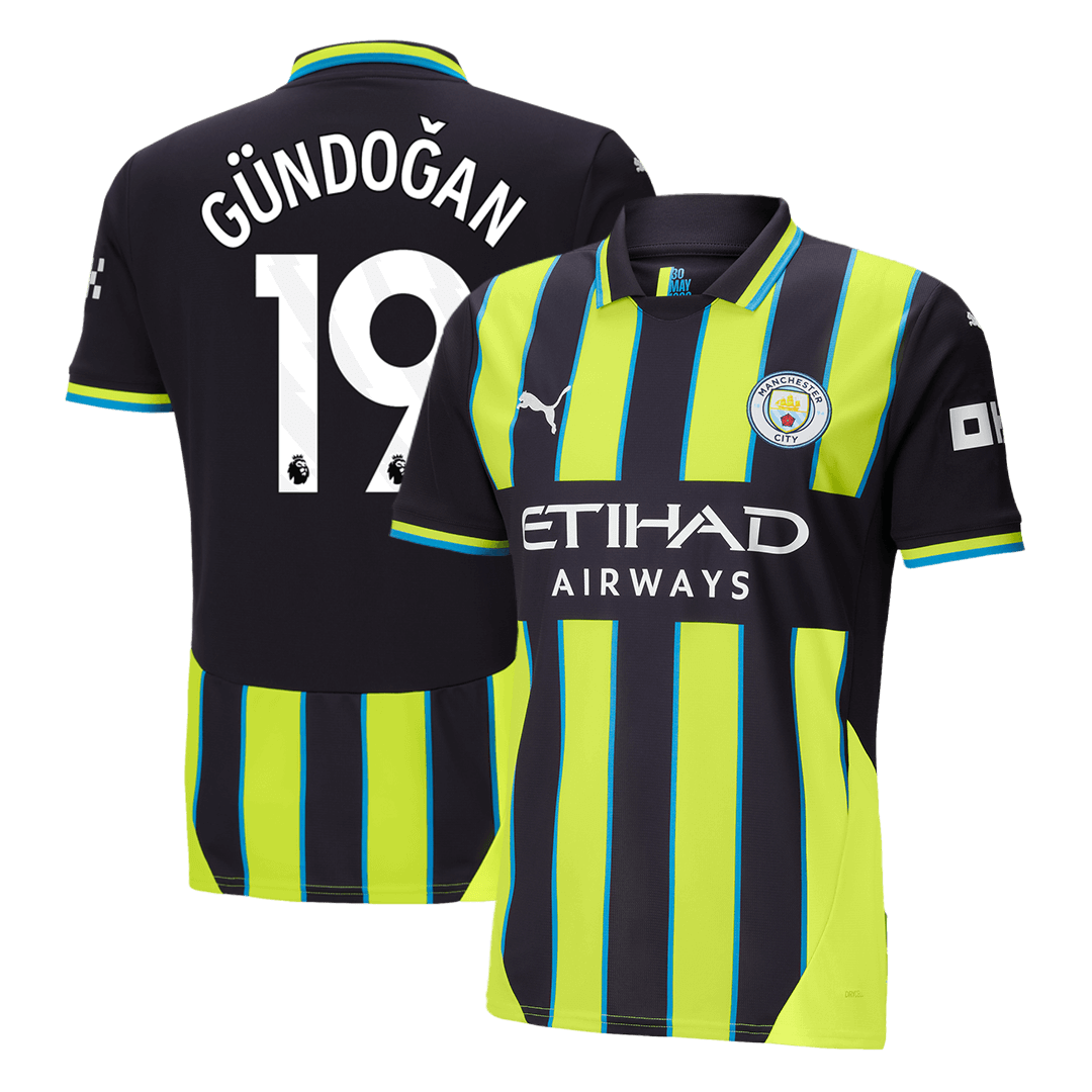 G¨¹ndo?an #19 Manchester City Away Soccer Jersey 2024/25Authentic Kit