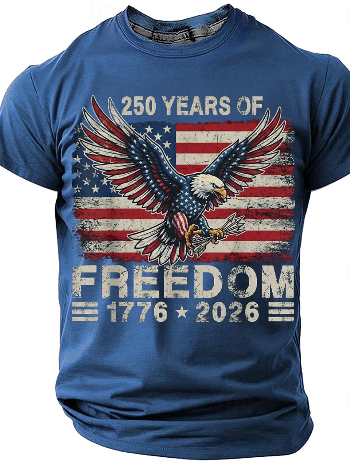 4th of July 2026 250th Memorial Day Men's 3D Print US Flag Crew Neck Short Sleeve T-Shirt Daily Street