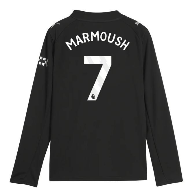 vintage 2025-2026 Man City Long Sleeve Away Shirt (Kids) (Marmoush 7)