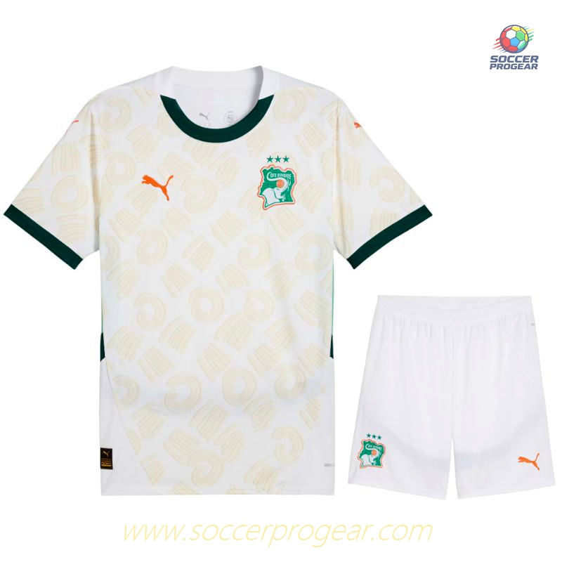 Ivory Coast Away Children's Soccer Uniform Team Jersey 2024/25 Collection