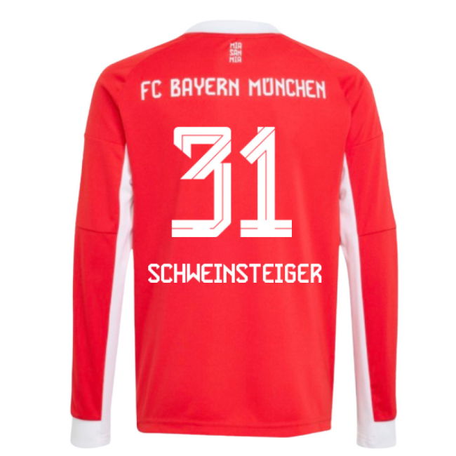 2025-2026 Bayern Munich Long Sleeve Home Shirt (Kids) (Schweinsteiger 31)