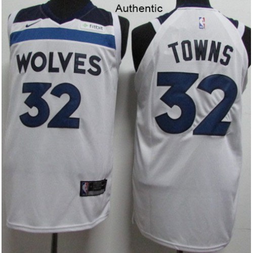 White Nike M. Timberwolves #32 NBA Jersey Basketball Jersey Game Day Wear
