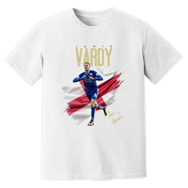 Jamie Vardy Leicester Celebration T-Shirt - White