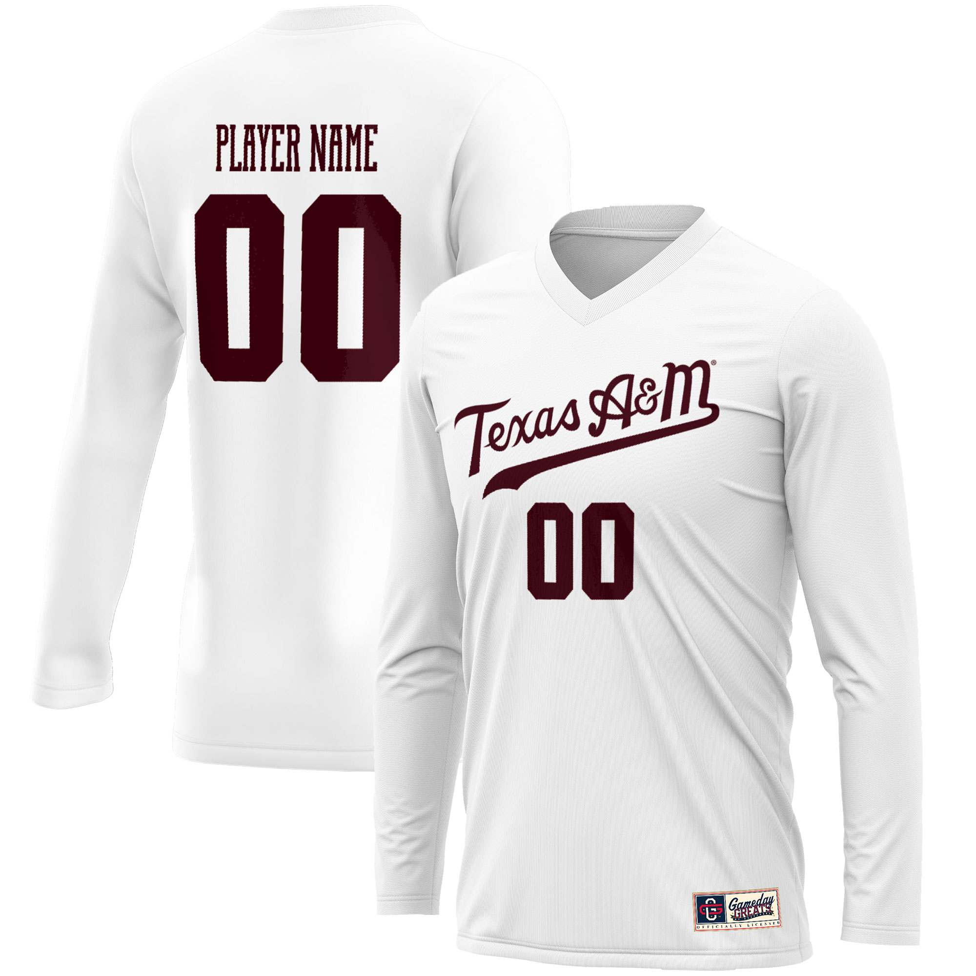 [NJP] Texas A&M Aggies GameDay Greats Unisex NIL Pick-A-Player Lightweight Volleyball Jersey - White