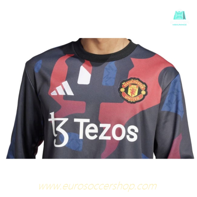 2024-2025 Man Utd Pre-Match Warm Up Top (Black)
