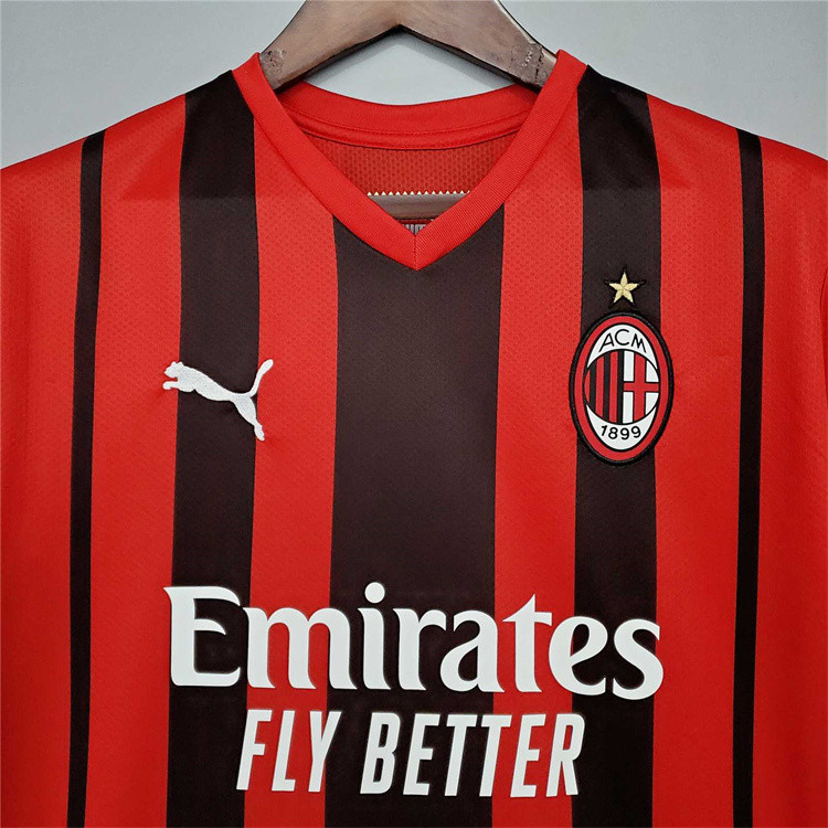 Match Quality AC Milan 21-22 Home Red Soccer Jersey Football Shirt