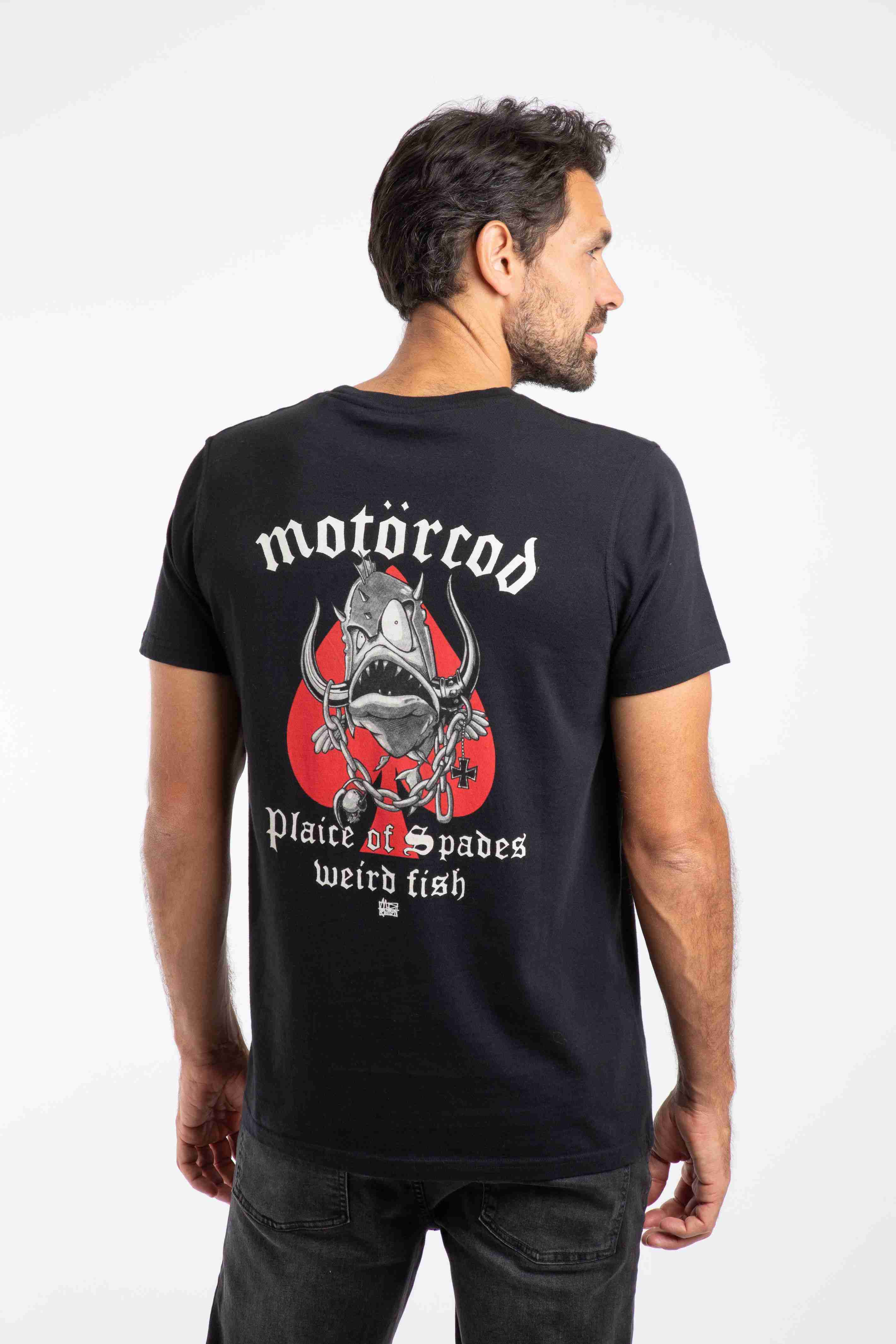 Motorcod Back Print Artist T-Shirt Black