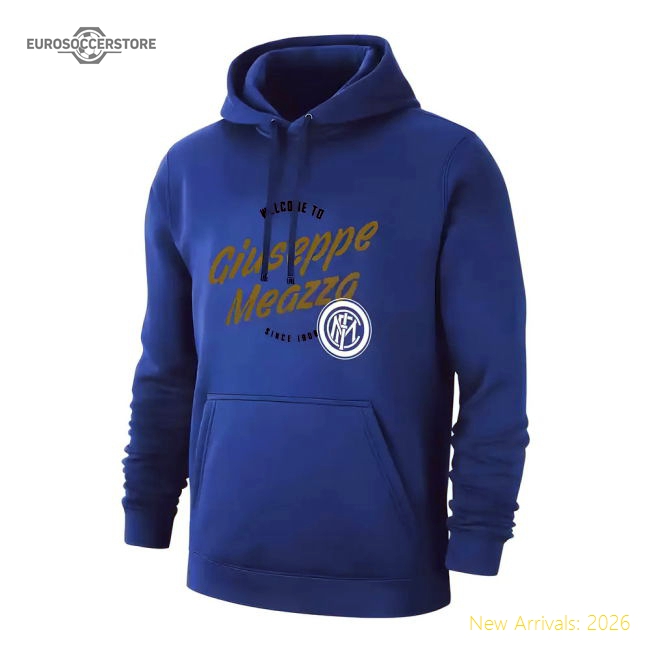 Inter Giuseppe Meazza Footer With Hood Blue - Fantastic Value
