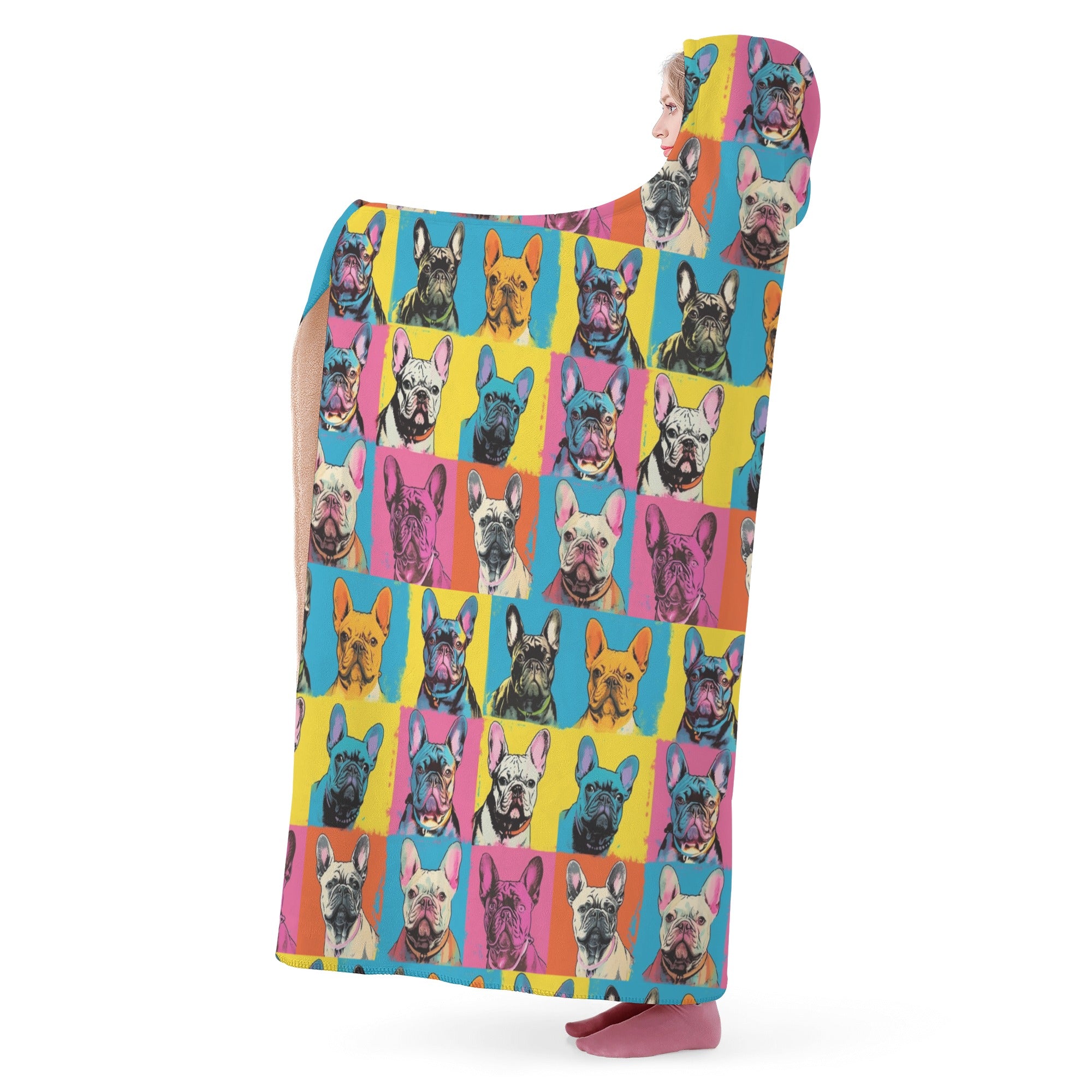 Frenchie Art - Hooded Blanket