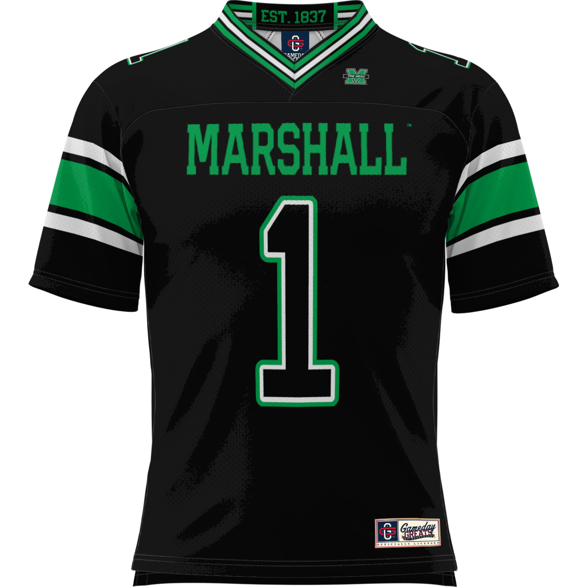 #1 Marshall Thundering Herd GameDay Greats 2026/2027 Football Jersey - Black