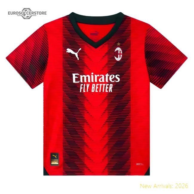 Ac Milan Premium Home Jersey Serie A Kappa Kombat Breathable
