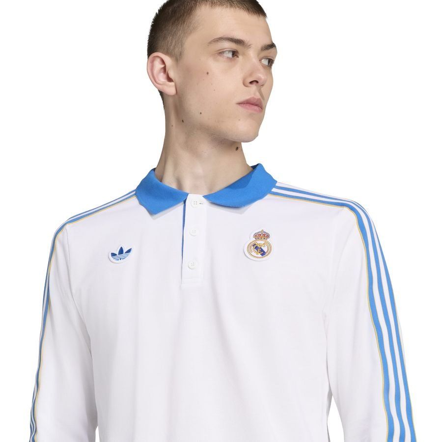 Real Madrid Polo Terrace Icons - White/Blue Bird Long Sleeves