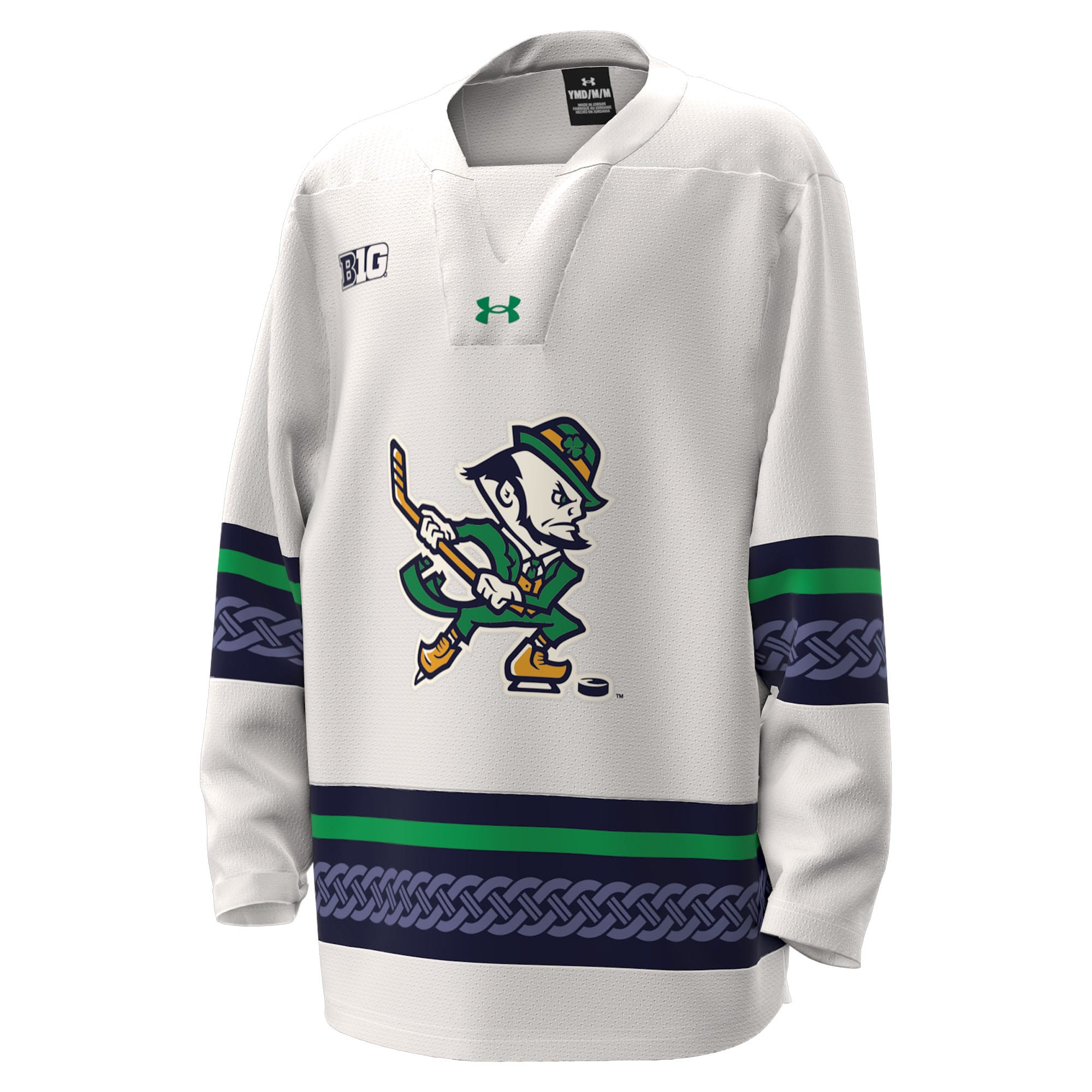 [DDG] Notre Dame Fighting Irish Youth Alternate Leprechaun Replica Hockey Jersey - White